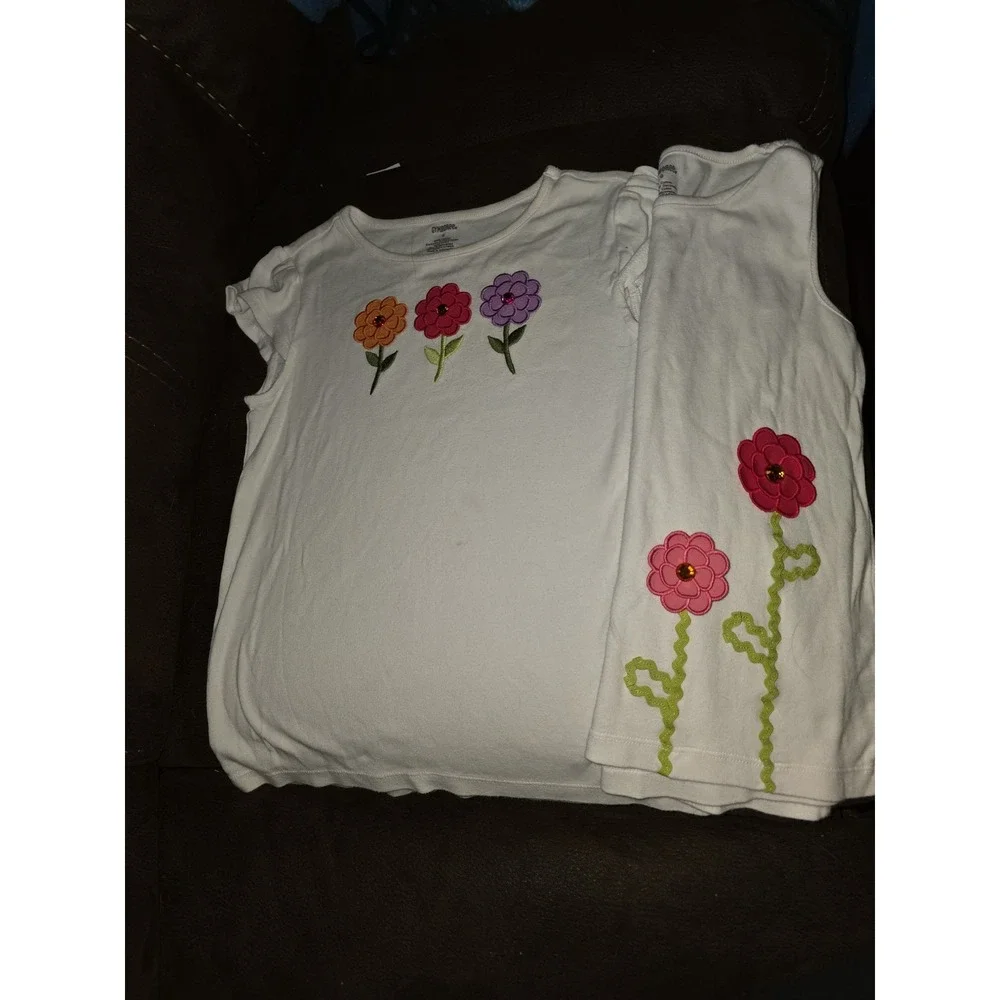 Gymboree pretty posies floral tops‎ lot of 2 size 9 shirts tank